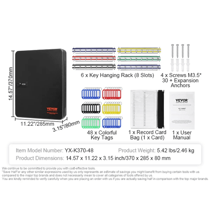 Versatile 48-Key Cabinet for Efficient Key Management in Any Environment