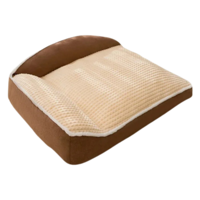 Dog Bed – Ultra-Cozy Winter Cushion Mat, XL Size for Large Pets, Brown
