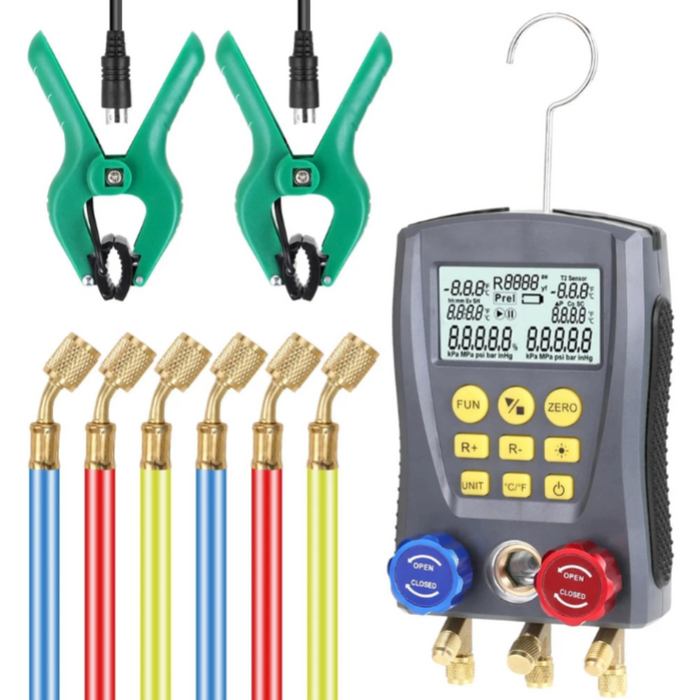Digital Refrigeration Vacuum Pressure Gauge Manifold Tester
