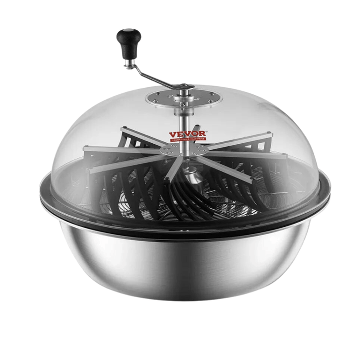 Manual Leaf Bowl Trimmer with 19-Inch Rotary Mower, clear lid, rubber pad
