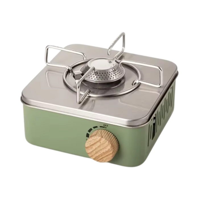 Camping Mini Gas Stove 2800W Portable Butane Burner Green with Carrying Bag