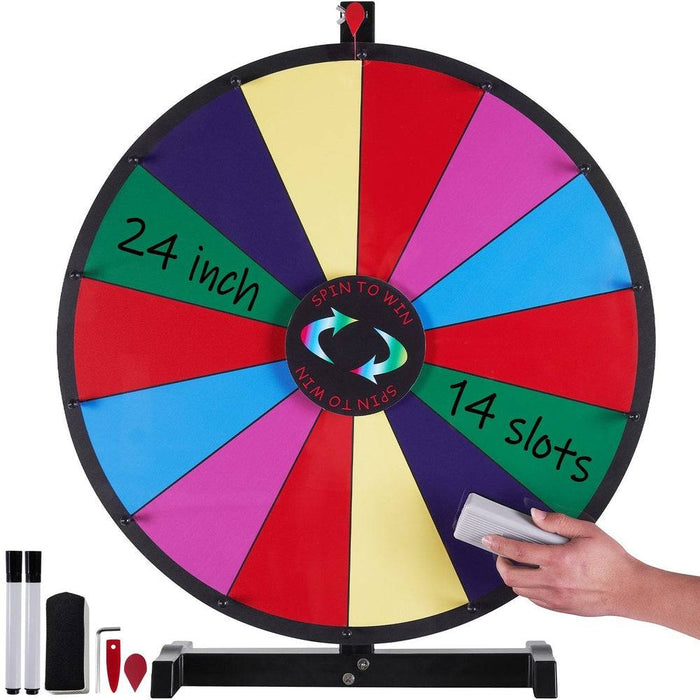 61Cm Spinning Prize Wheel with 14 Slots on Table
