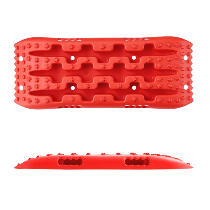 Traction boards with durable PP material for off-road recovery in red