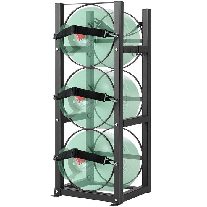 Refrigerant Tank Rack - 1 x 14 kgs & 3 Small Bottles (3 Gas Tank) for secure storage and transportation
