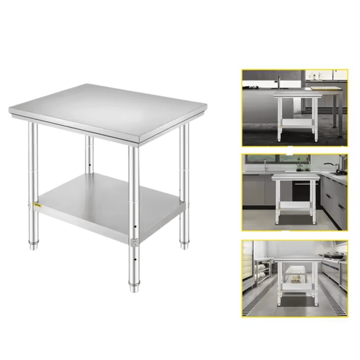 Stainless Steel Kitchen Work Bench with Undershelf for culinary tasks