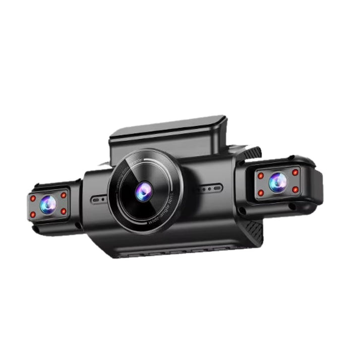 4K Ultra HD Three-Lens Dash Cam with wide-angle coverage and WiFi connectivity