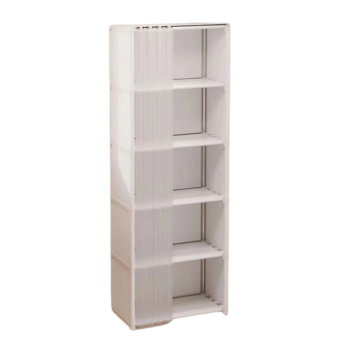 6-Layer Dustproof Wardrobe Open Storage Cabinet - White