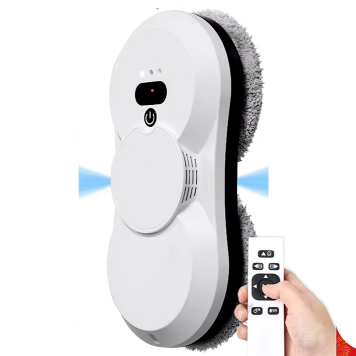 Atomizing Ultra Thin Robot Vacuum Window Cleaner with Remote Control on Glass Surface