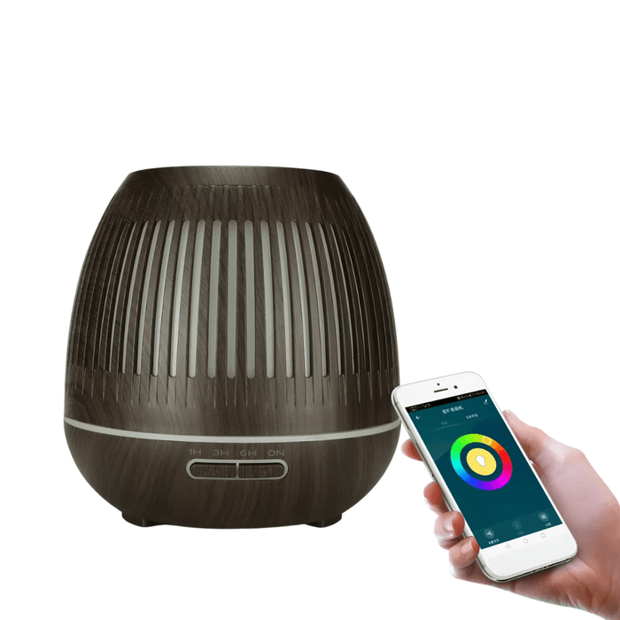 Smart WiFi-enabled humidifier with LED light and aromatherapy function