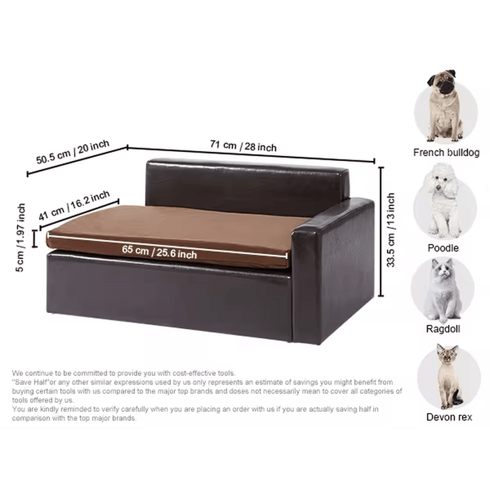 Cozy and stylish pet sofa bed with ample space for pets to relax