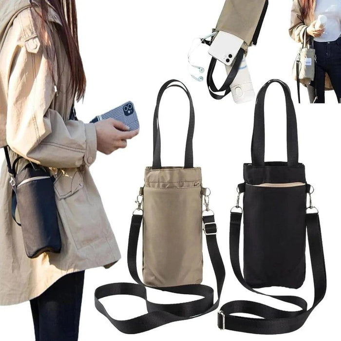 Large Crossbody Bag with Bottle Holder
