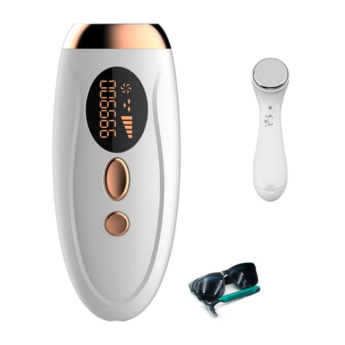 Laser Epilator 999900 Flashes, IPL Hair Remover & Face Massager – White