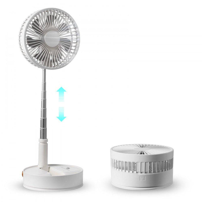 Portable Rechargeable Battery Fan with LED Lights and Adjustable Fan Speeds
