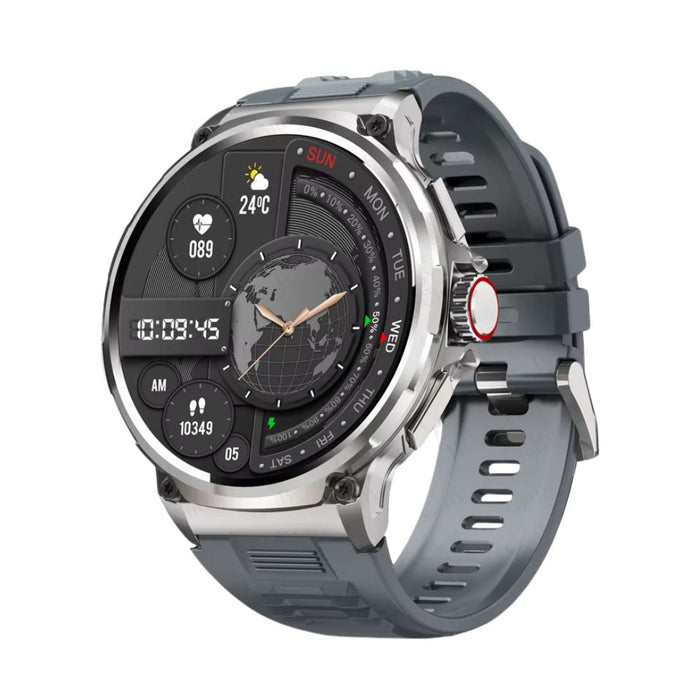 Outdoor Sports Smartwatch with Compass, Flashlight & Bluetooth Call – Black Silicone