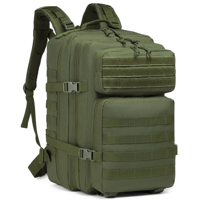 45L Military-Style Molle Backpack in green for outdoor adventures and fitness activities