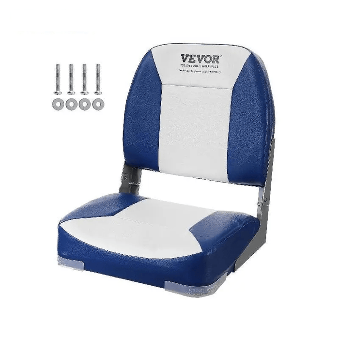 Durable and ergonomic boat seat with collapsible hinge and heavy-duty frame
