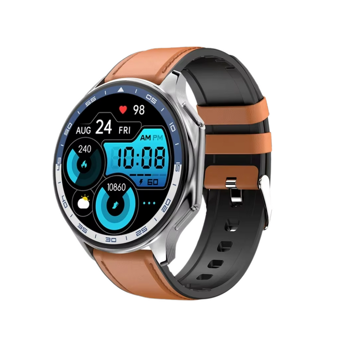 Smartwatch 2025 | 4GB, Bluetooth Calling, MP3/MP4, Fitness Tracker, Waterproof - Leather Brown