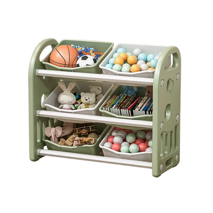 Toy-Storage-Rack-Green-Multi-Layer-Childrens-Cabinet-Organizer-Shelf