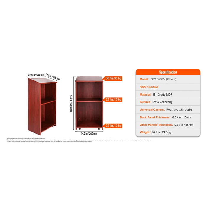 Elegant and sturdy podium stand with adjustable storage for presentations