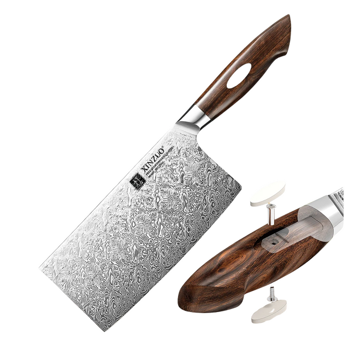 7" Dual-Core Damascus Kitchen Knife with Ergonomic Handle