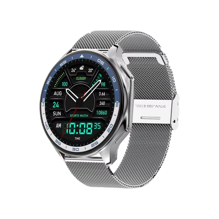 Smartwatch 2025 | 4GB, Bluetooth Calling, MP3/MP4, Fitness Tracker, Waterproof - Grid White