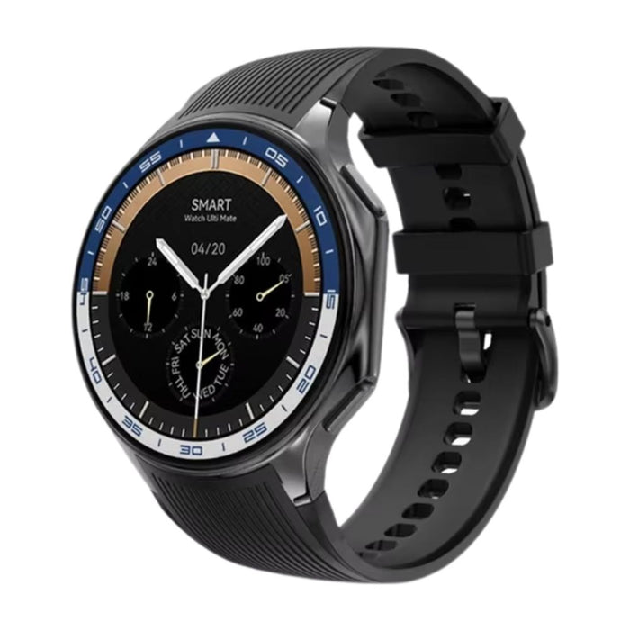 1.43" AMOLED Smartwatch – Bluetooth Call, 32GB, Heart Rate Tracker – Black Strap