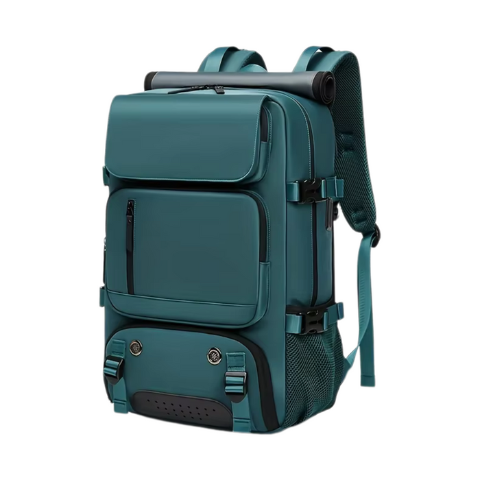 Women's Waterproof Travel Laptop Backpack 40cm- Green, USB Charging Port, Shoe Compartment, Business & Hiking Bag