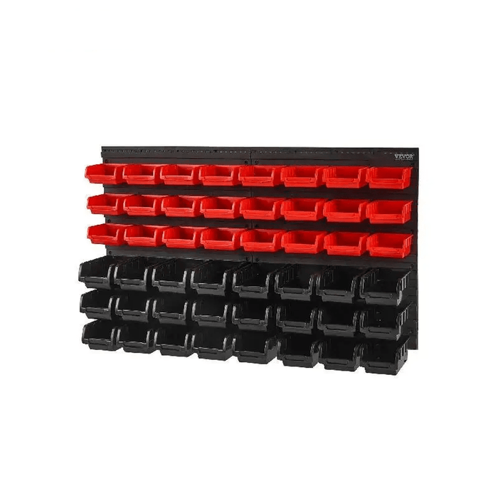 48-Piece Wall-Mounted Storage Bins with Panels for Organizing Tools and Supplies