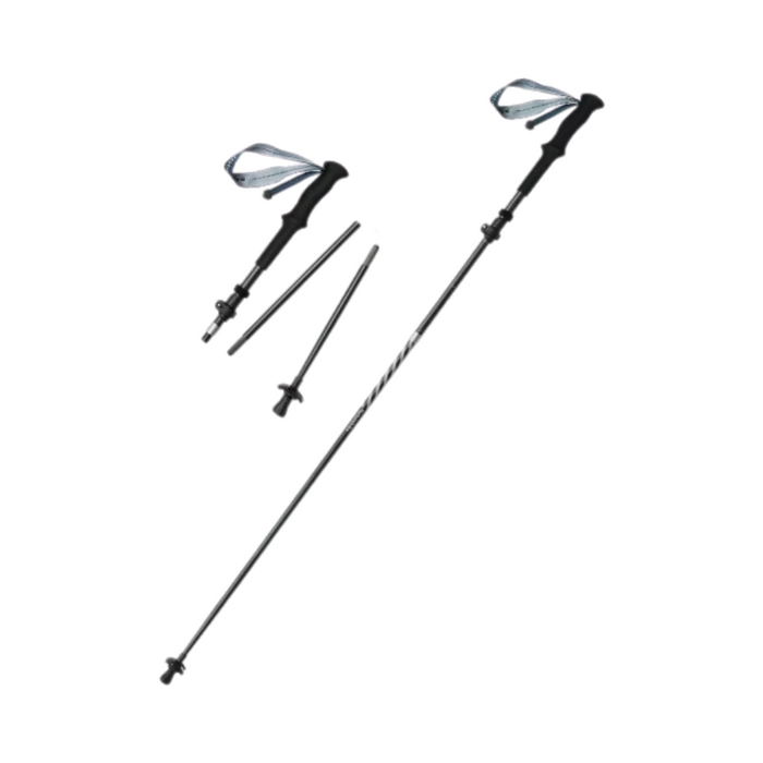 Trekking poles black 115-135cm carbon fiber folding hiking walking sticks