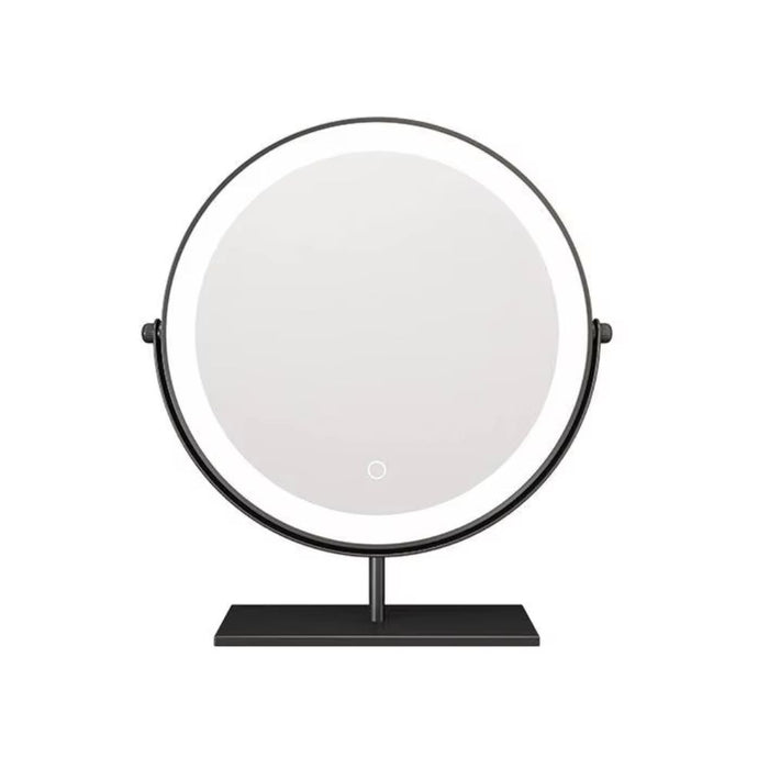 LED Vanity Makeup Mirror with Lights, 30cm Round, Dimmable & 360° Rotation – Black