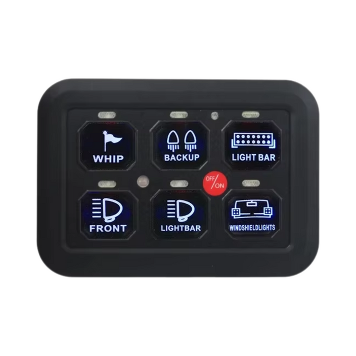 6-Gang LED Switch Panel for controlling lights, fans, pumps, and more