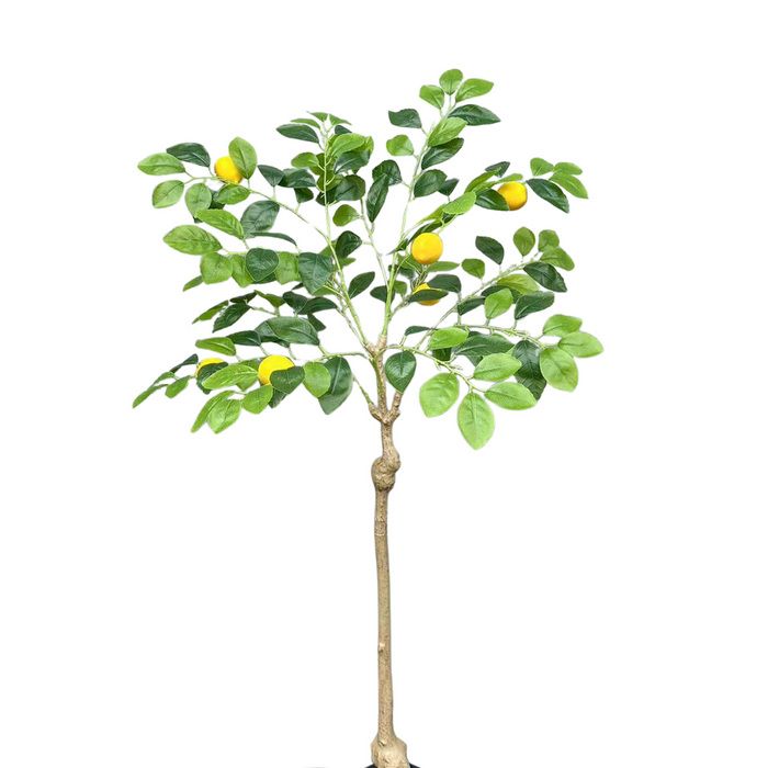 Artificial Lemon Tree Branch with Lifelike Leaves and Yellow Lemons for Home and Office Decoration, 130cm