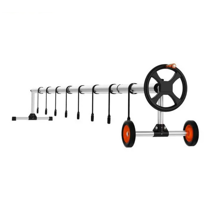 20ft Pool Cover Reel Set for Inground Pools with Solar Cover
