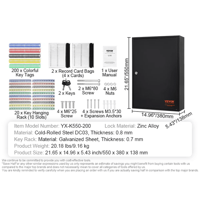 Practical and durable key cabinet for efficient key management in any environment