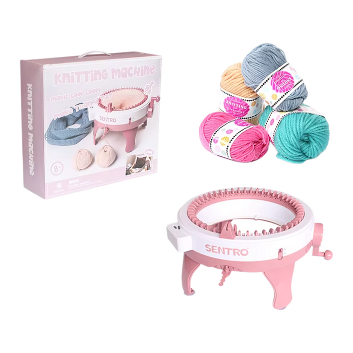 48-needle hand-crank knitting machine for circular and flat knitting