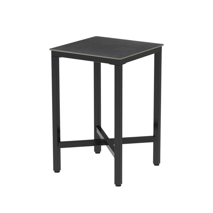 Upscale tall bar table with elegant marble top and sturdy metal base