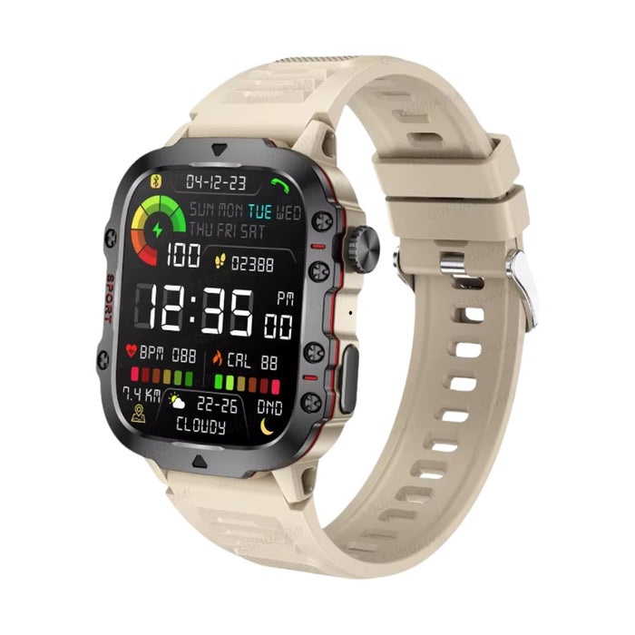 Military Smart Watch 1.96" AMOLED IP68 Fitness Tracker - Grey