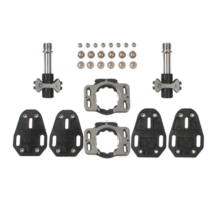 Ultra-light black titanium axle self-locking road bike pedals for cyclists
