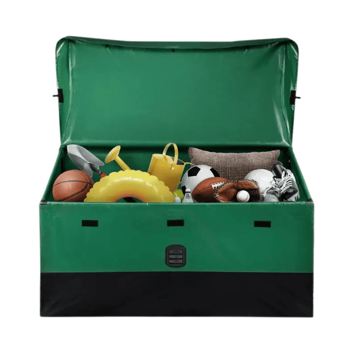 850 L Outdoor Storage Box - Galvanized Frame & Waterproof PE Tarpaulin - FLUXA