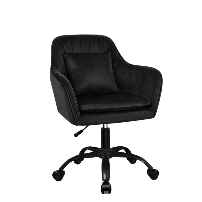 Modern luxury velvet office chair with ergonomic design and swivel base