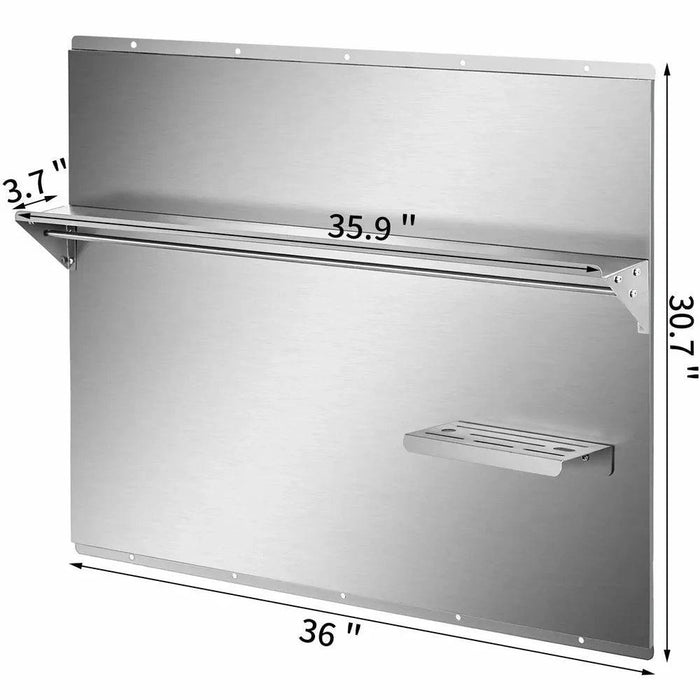 Multi-Size Stainless Steel Backsplash with Knife Shelf for Kitchen (76 x 78 cm) adds modern, functional style to any kitchen