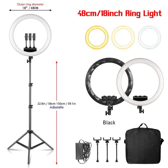 Versatile Use Ring Light for Selfies, YouTube Videos, and More alt text