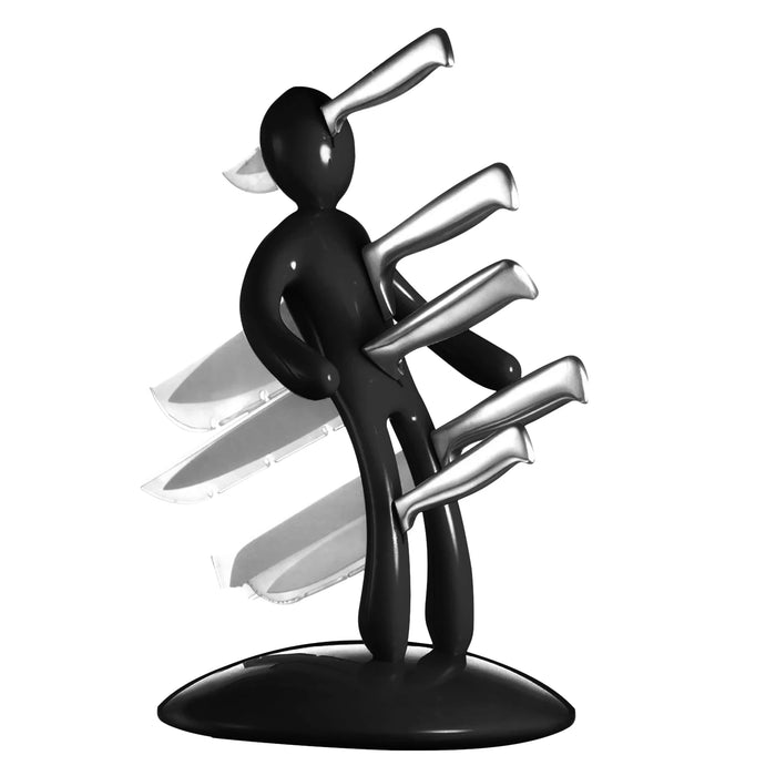 Black Stainless Steel Humanoid Knife Holder Rack for kitchen organization