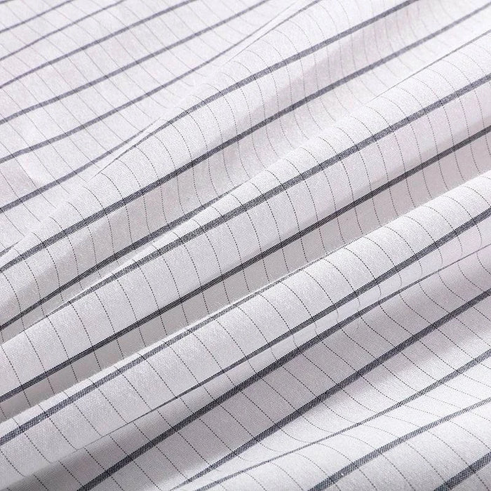 Grounded half bed sheet 90x260cm earthing with silver antimicrobial conductive cord - small stripe for natural health benefits and improved sleep quality