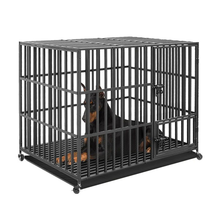 Heavy Duty Dog Cage XL with Sturdy Metal Frame and 3 Doors