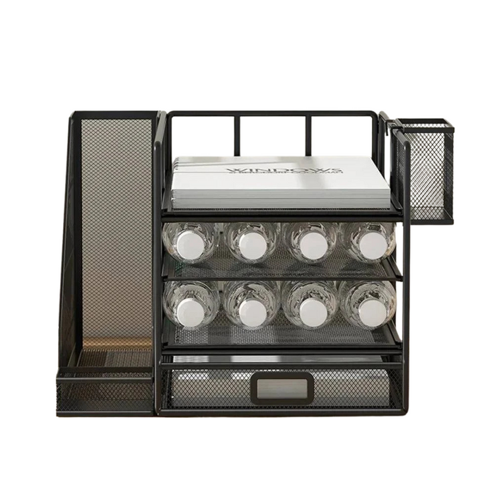 4-Tier Black Desk Organizer Mesh