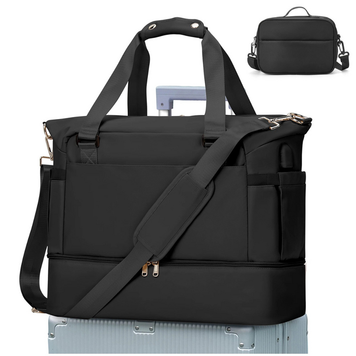 Black Waterproof Lightweight Travel Bag