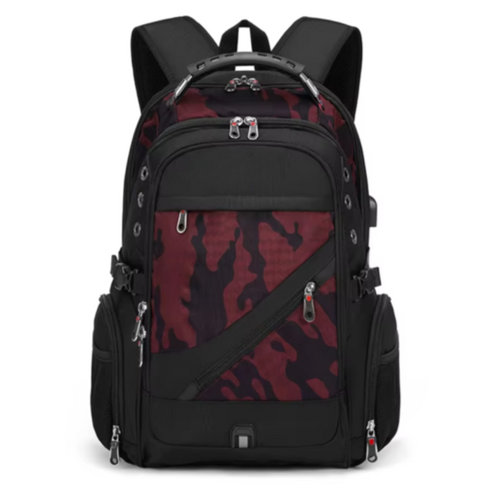 Camouflage Red Waterproof Laptop Backpack