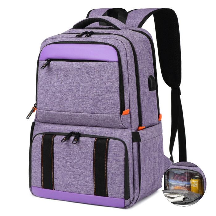 Purple Insulated Lunch Cooler Backpack