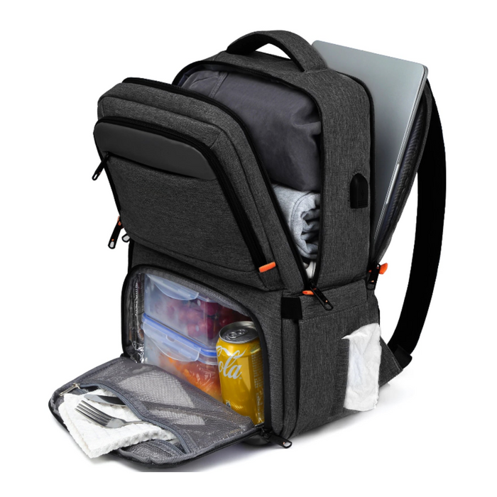 Black Insulated Lunch Backpack Cooler